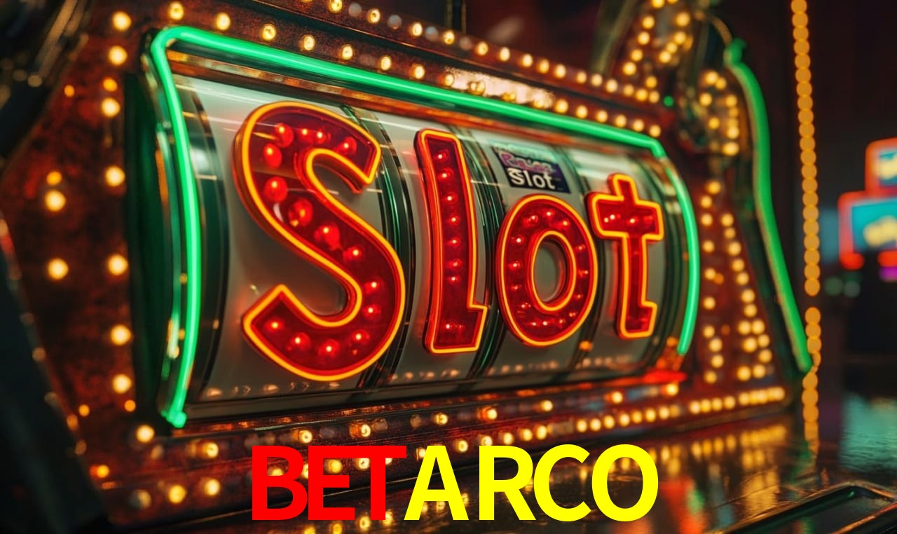 Escena dinámica inspirada en casino con iluminación BETARCO, cartas, fichas e íconos de juegos digitales en un espacio moderno de juegos.